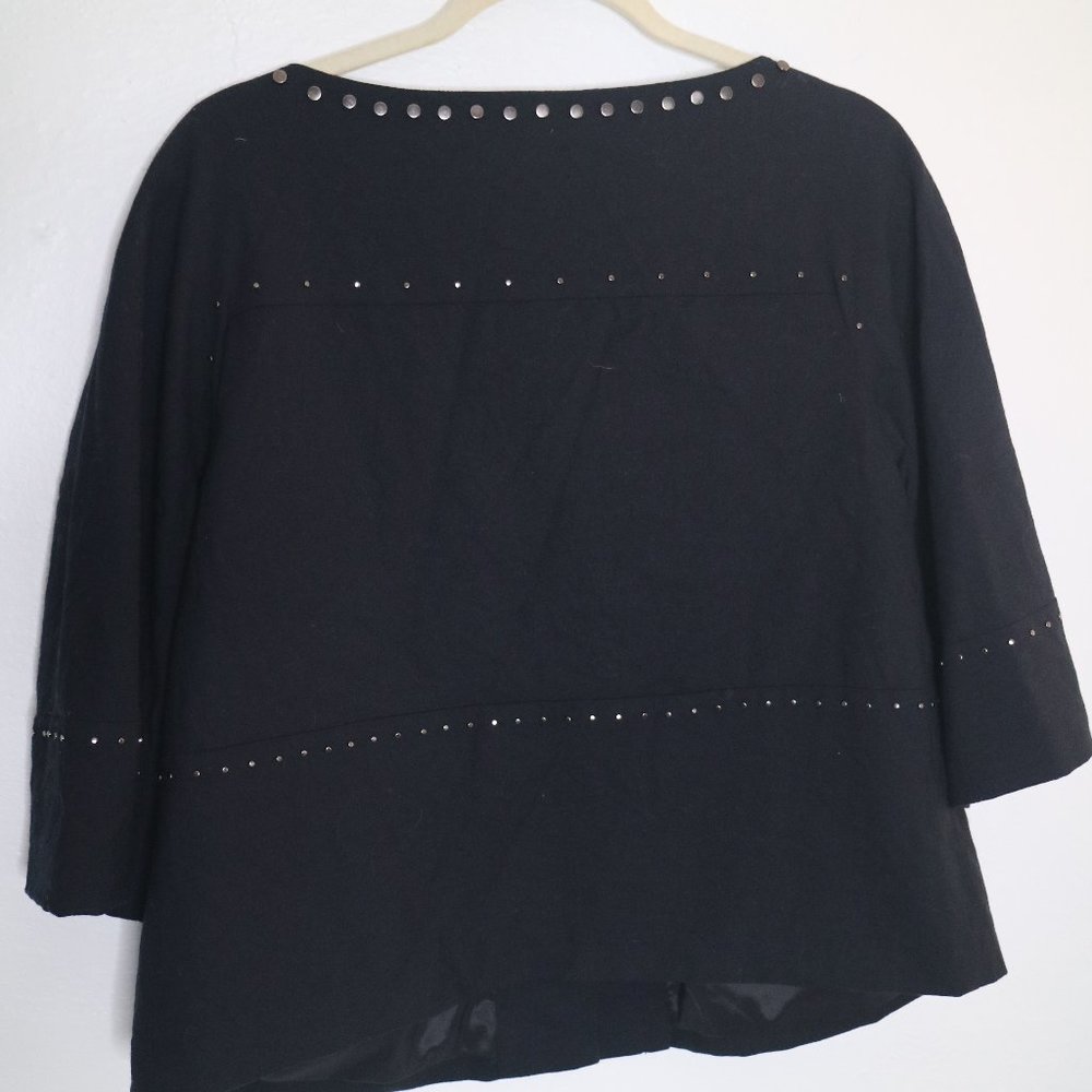 DKNY Riveted Black Boxy Studded Blazer Size 10 - Picture 2 of 3